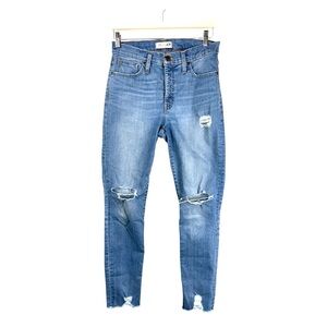 Madewell Light Blue Ripped Skinny Jeans